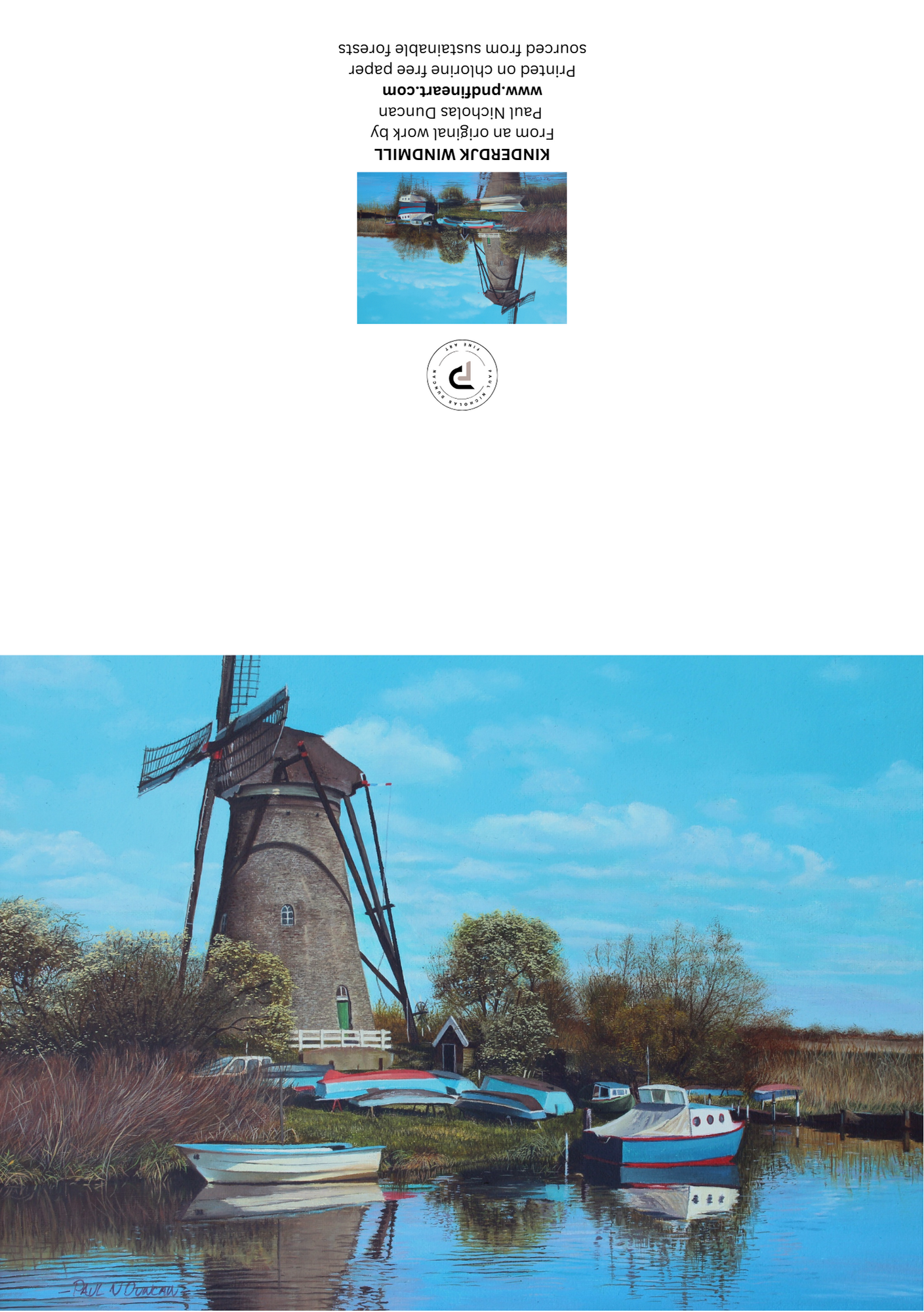 KINDERDIJK WINDMILL - Greetings Card - Image 4